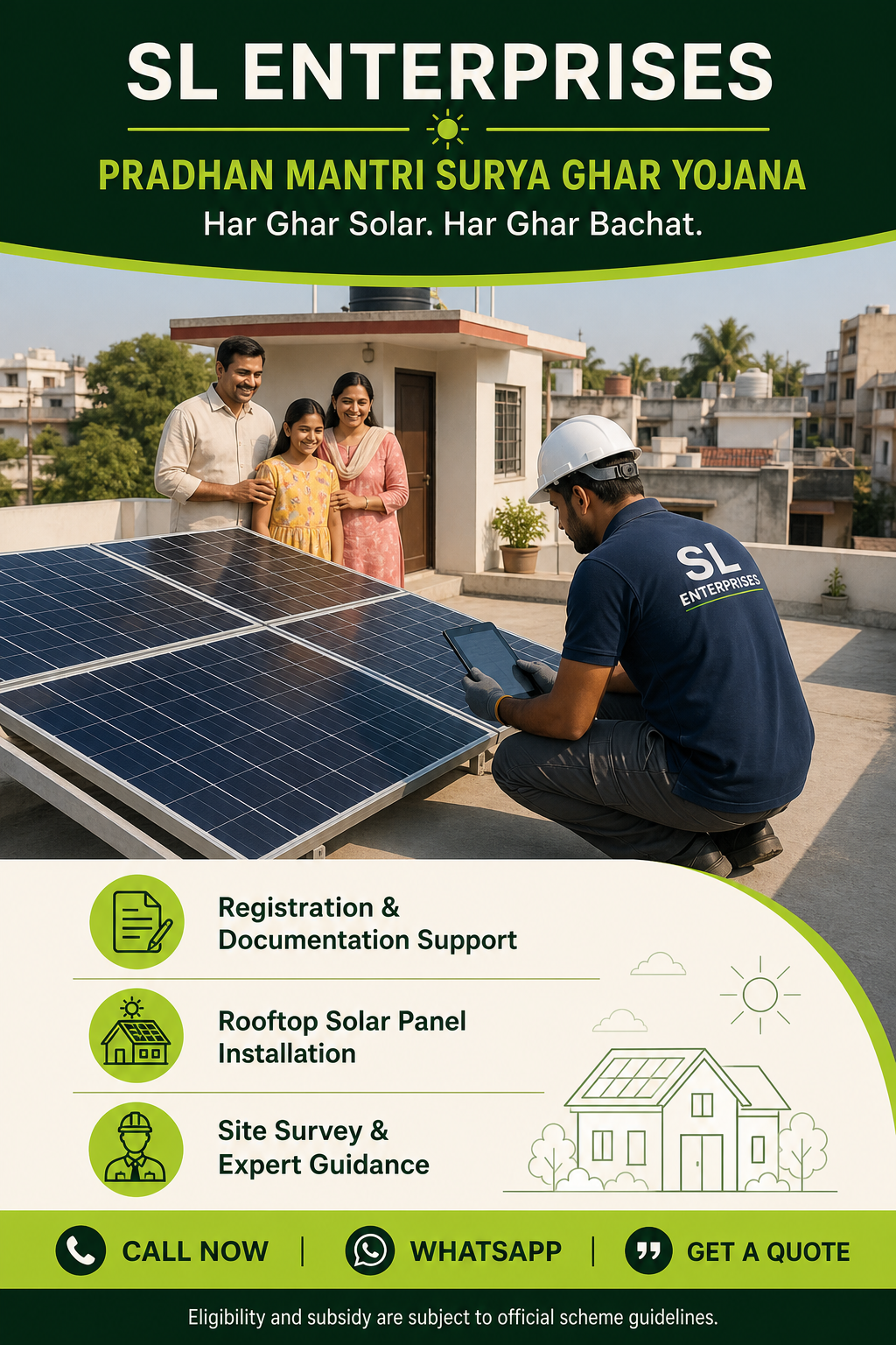 SL Enterprises rooftop solar registration and installation support under PM Surya Ghar Yojana